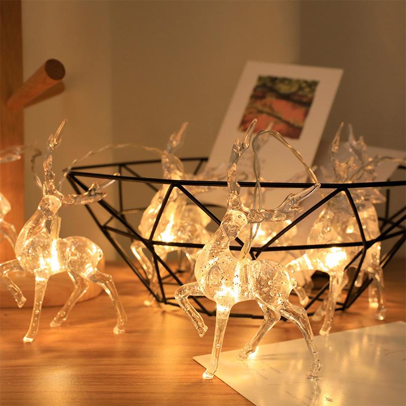 10LED 2M Deer LED String Light Battery Operated Reindeer Indoor Decoration For Home Christmas String Lights Outdoor Xmas Party