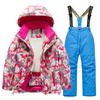 Children's Fashion Skiwear Set Boys' And Girls' Thickened Waterproof Warm Ski Suit Jacket And Trousers Outfit Set