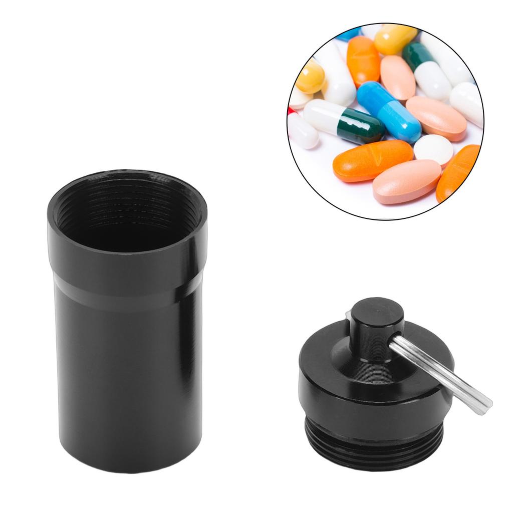 5 Pcs Keychain Tablets Holder Water Proof Small Tablets Case Container with Ed Lid Aluminum Alloy 0.87x2.05in