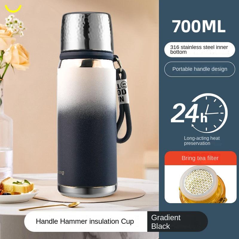 316 Tea Thermos Cup Female Good-looking Gradient Lightweight Handle Students Go out to School Roomy Travel Kettle