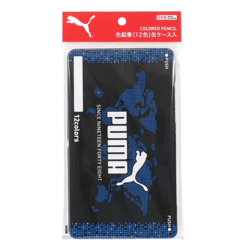 Kutsuwa Puma Colored 12 in a Tin PM333 Pencils, Colors, Case,