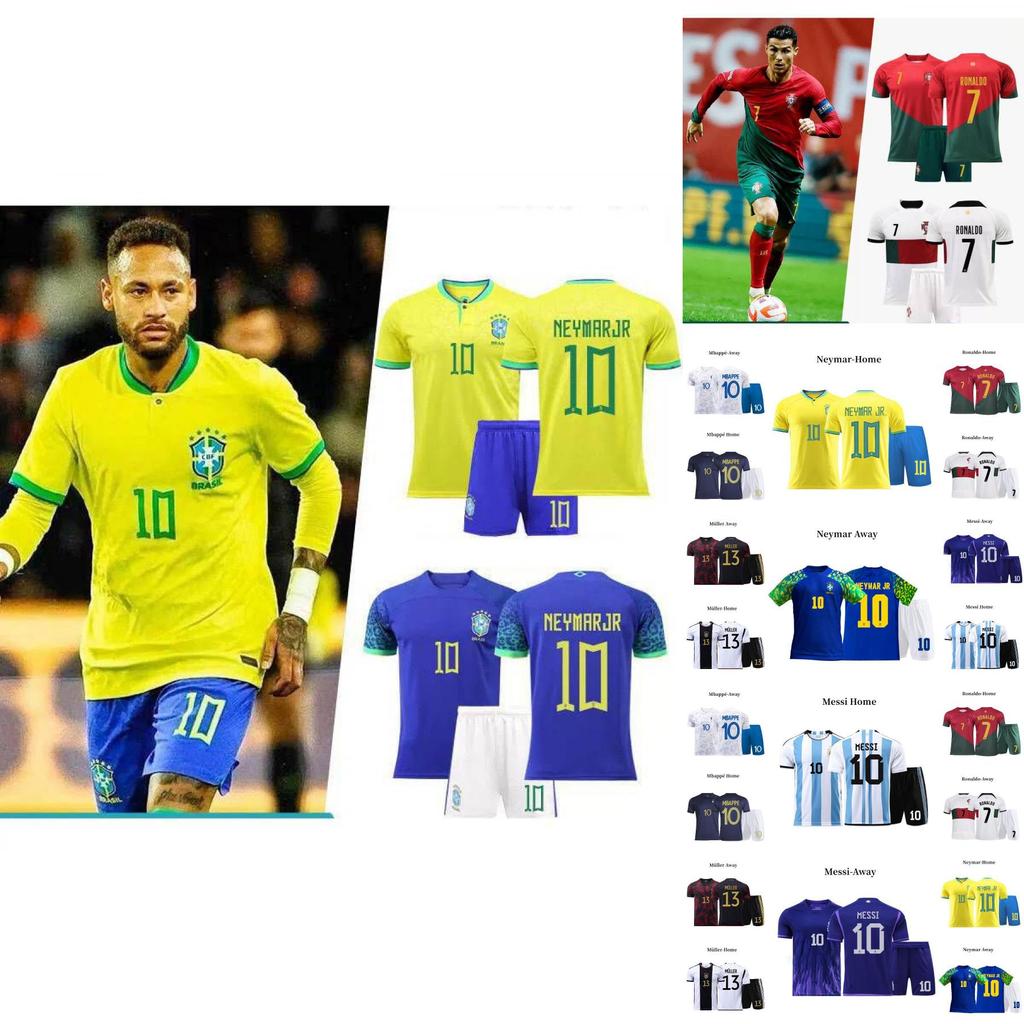 Katar Messi Ronaldo Neymar Müller Kinder Fußballtrikot Atmungsaktives und strapazierfähiges Qualitätspolyester