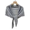 Triangle Shape Stripe Knitted Shawl Warp Knitting Shoulder Scarf Sun Protection Cape  Female