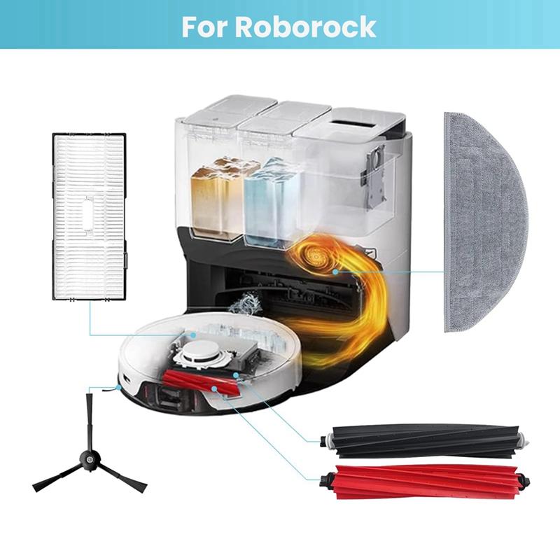 18-Piece Robot Vacuum Cleaner Replacement Parts Set For Roborock S8/S8+/S8 Pro Ultra Robot Vacuum Cleaner Parts