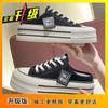 Women's Outer Bag Head Half Slippers Canvas Shoes 2025 Summer Internet Celebrity Explosion Thick Sole Heel Sandals