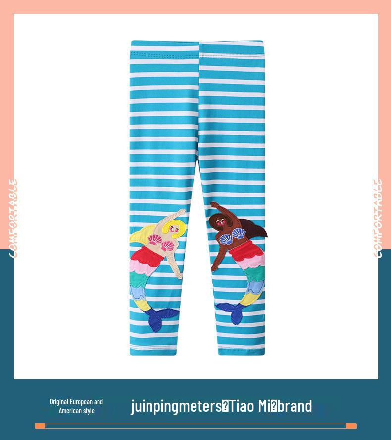 2026 Mädchen-Leggings mit Stickerei, formend, elastisch – Europäischer & Amerikanischer Stil für Frühling & Herbst