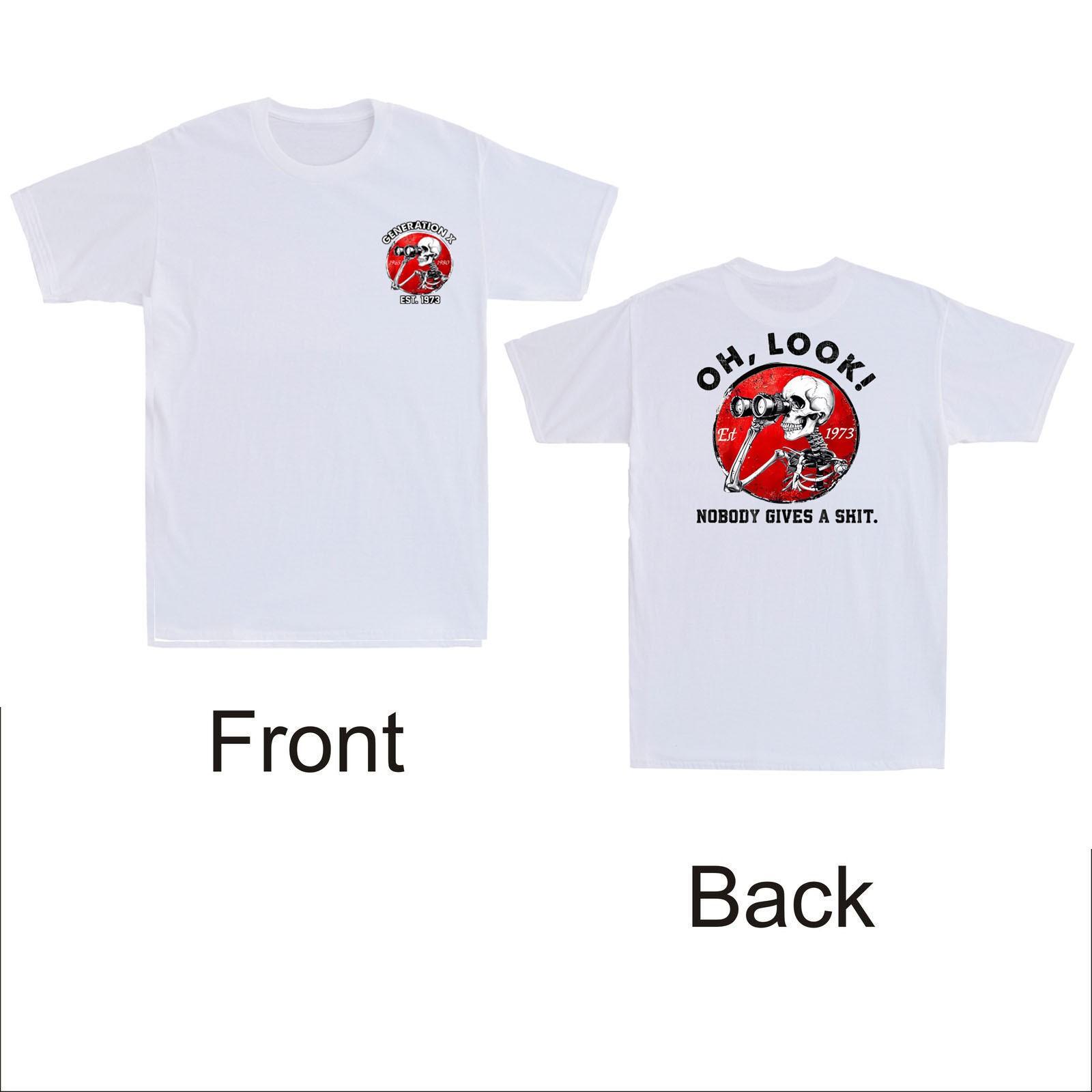 Oh Look Nobody Gives A Sh*t Skeleton Est 1973 X (Front&Back Print) T-Shirt S разноцветный