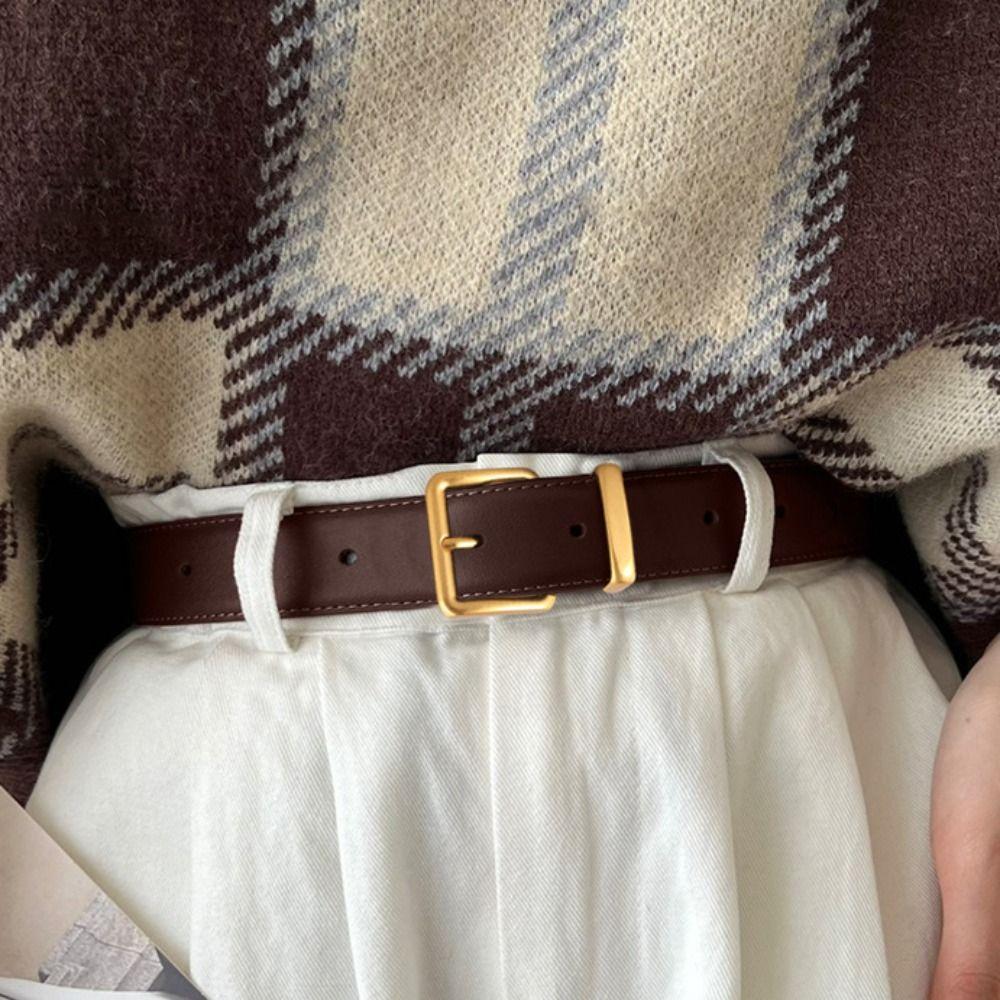Solid Color Women Belt Fashion Decorative Belt Casual Waistband Belt  All-Match