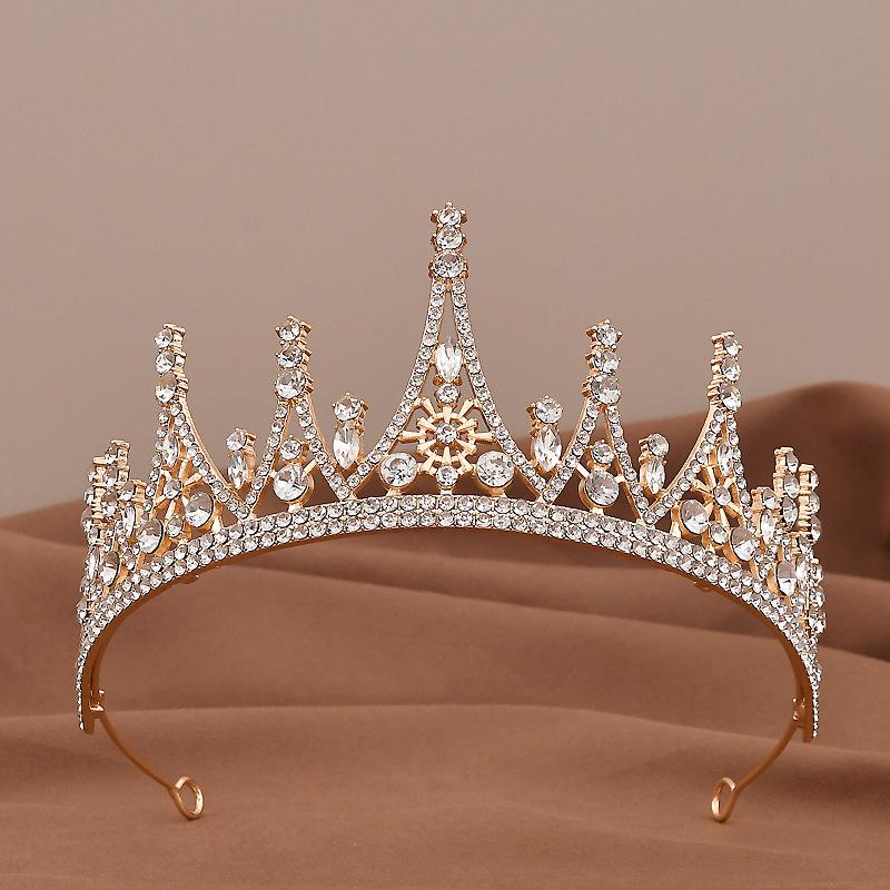 Korean Style Rhinestone Bridal Crown Headband for Weddings & Birthdays