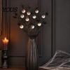 Halloween Spooky Decor Black Artificial Branches, Scary Eyeballs Picks with Bats Pine Waterproof Cones for Gothic Vase Filler, Floral