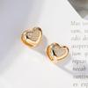 2024 Early Spring Light Luxury Metal Heart Stud Earrings for Women