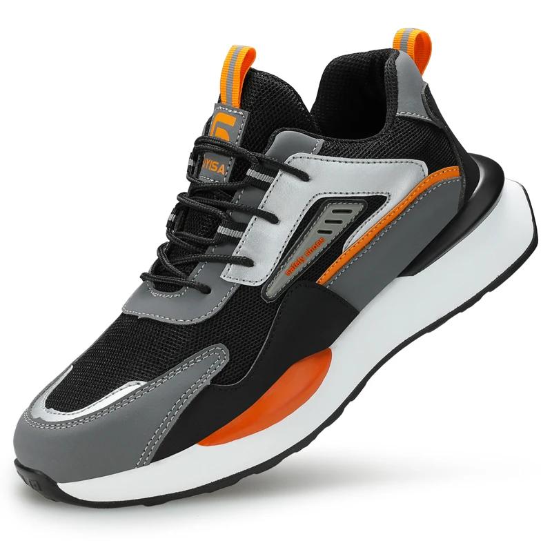 

light safety shoes for men industiral anti-slip Work shoes with steel toe spring autumn construction anti puncture work boots 37