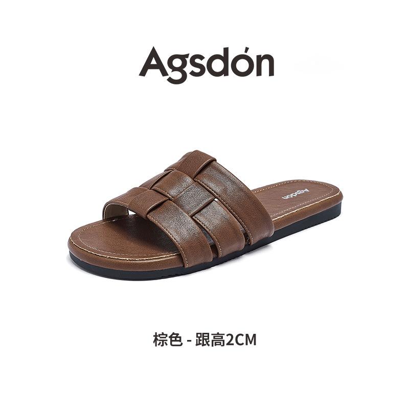 Augustine Slippers Women's Outerwear 2025 New Summer Thick Bottom with Skirt Beach Cool Slippers Flat Bottom One Pedal