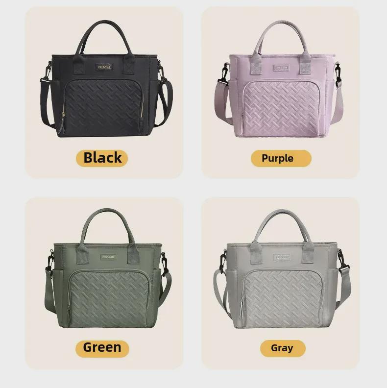 Beilian Large Capacity Insulated Lunch Bag - Portable One-Shoulder Office Picnic Cooler