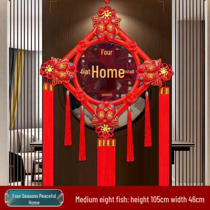 2025 High-End Chinese Knot Peace Fu Character Five Blessings Door Ornament for Living Room and Housewarming Decoration