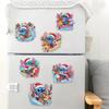 6Pcs Lovely Elk Diamond Art Fridge Magnet Diamond Painting Refrigerator Magnet Diamond Painting Fridge Magnet for Adults Beginners