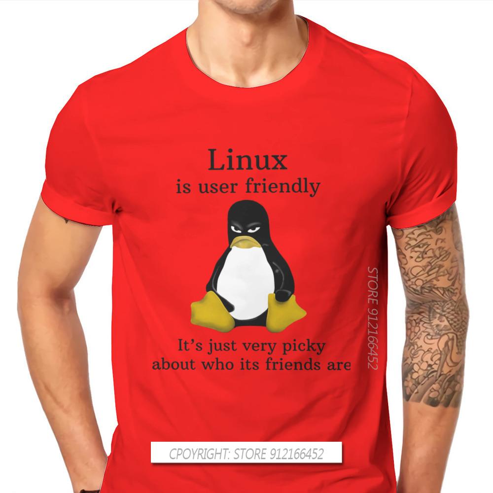 Linux Operating System Tux Penguin Men's TShirt User Friendly Just Picky Distinctive T Shirt Original Casual Sweats New Trend
