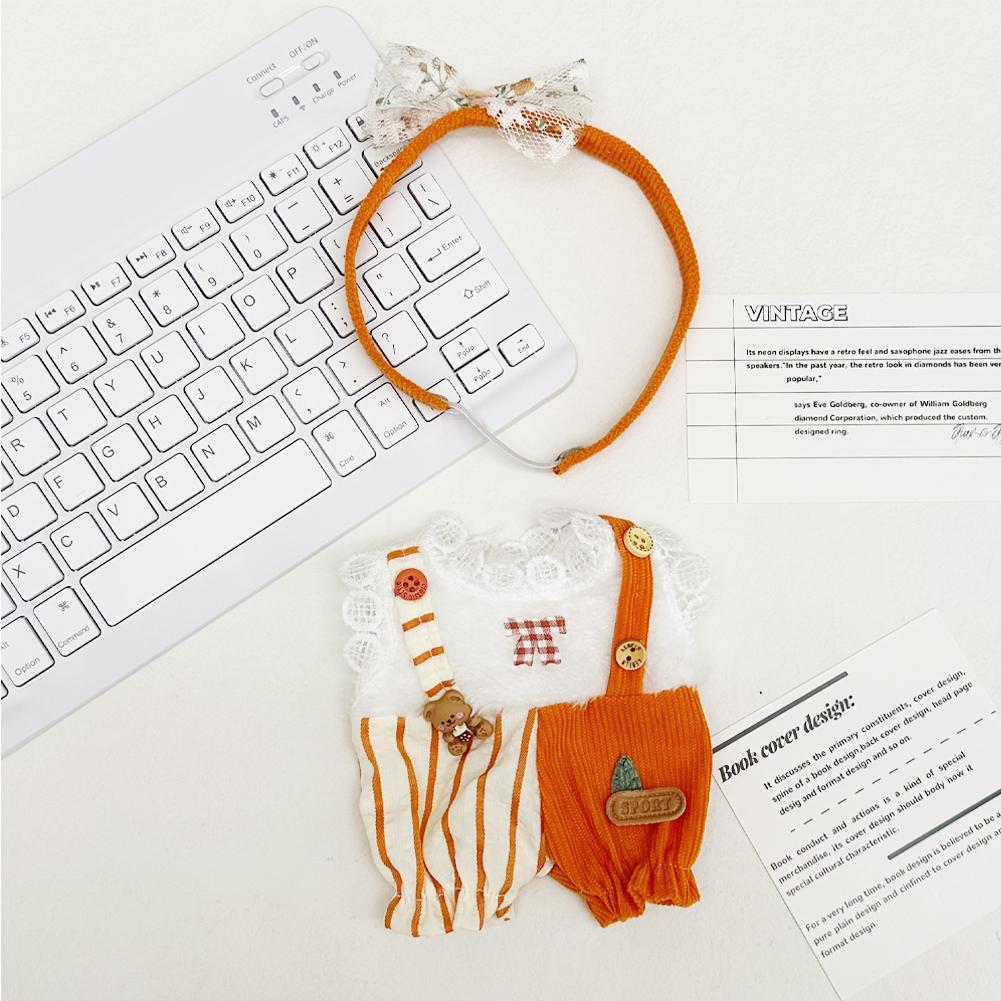 Para 20CM Algodão Boneca Macacão Desenho Animado Boneca de Pelúcia Substituição Roupa Brincando Acessórios Casa Mini Roupas