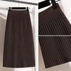 High Waist Pit Knitted Skirt Versatile Classic A-line Straight Skirt for Women's Winter Large Size Fat Mm Slim Mid-length Skirt