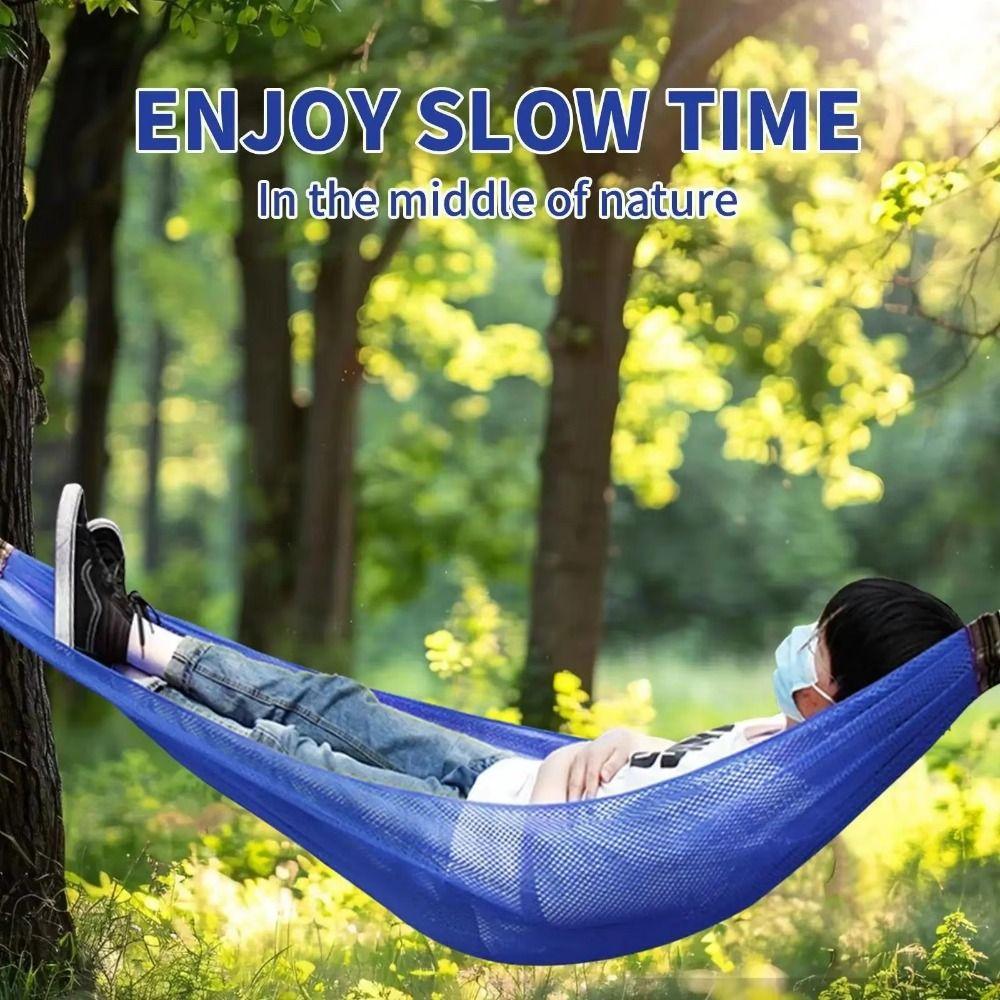 Breathable Mesh Hammock Cooling Outdoor Camping Swing Simple Ice Silk Hanging Bed Balcony
