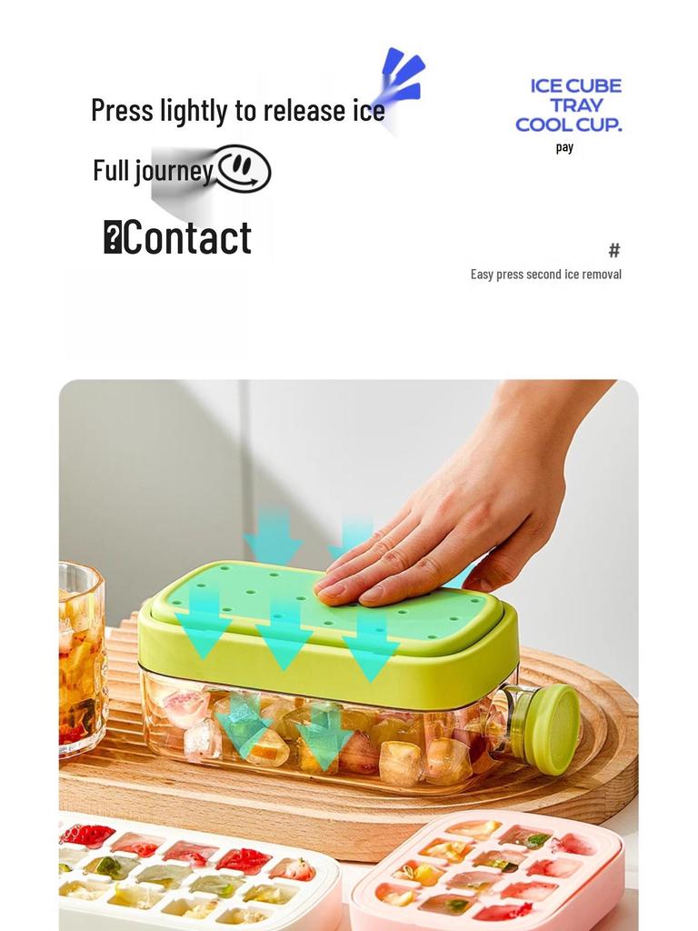 DIY Reusable Ice Cube Tray - Food Grade, Thickened Seal, Press Design for Kettle & Cup.