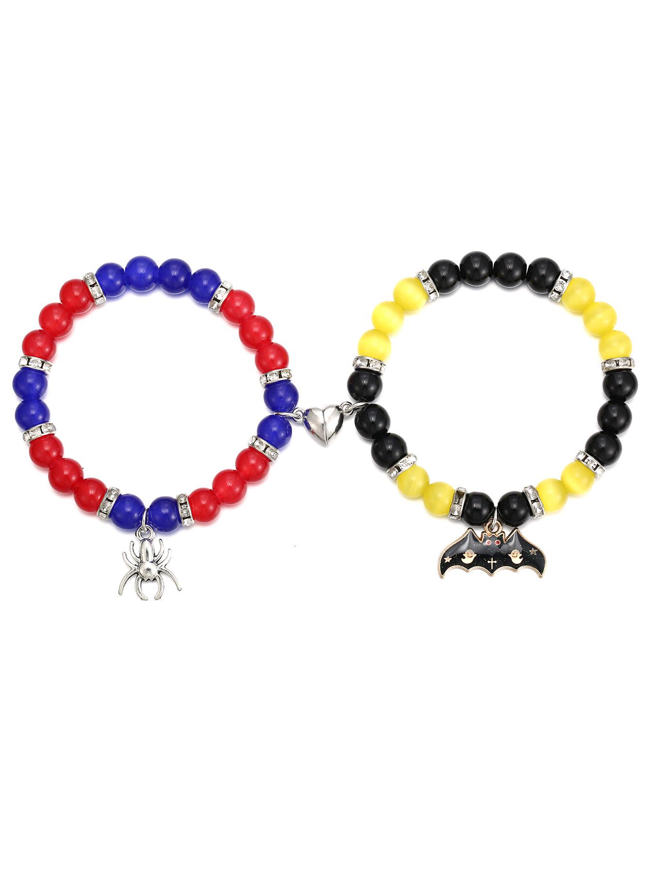 New Halloween Bat & Spider Heart Magnetic Friendship Bracelets