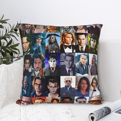 Johnny Depp Collage Pillow Cover Funny Pillow Case For Sofa Couch Bed Living Room Comfy Cushion Cover Birthday Gift