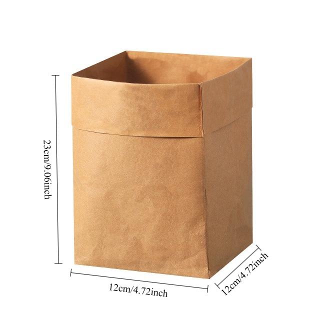 1/4pcs Kraft Paper Bag Reusable Grocery Bags For Fruits  Washable Paper Storage Bags Vegetable Plants Flowers Bread Packing