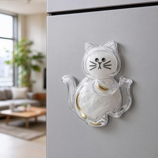 Cat Whiskers Holder Refrigerator Magnet, Transparent Cat Furs Keepsake Vase Fridge Magnet, Pet Memorial Decoration for Home, Kitchen