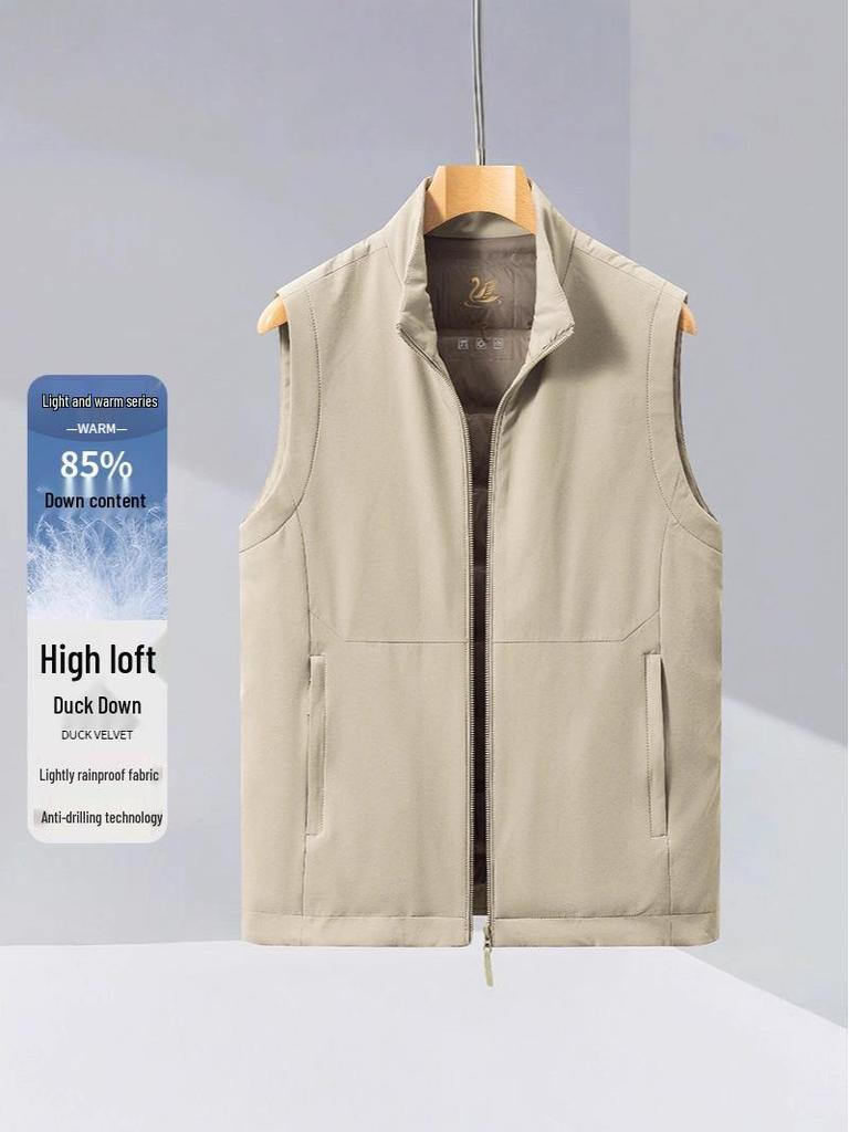 2025 Winter Herren Luxus Daunenweste Ärmellos Stehkragen
