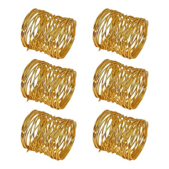 Yousheng Twisted Wire Napkin Rings Wire Mesh Napkin Holders Golden Metal Napkin Rings Dining Table Accessories for Party Wedding Christmas Gatherings