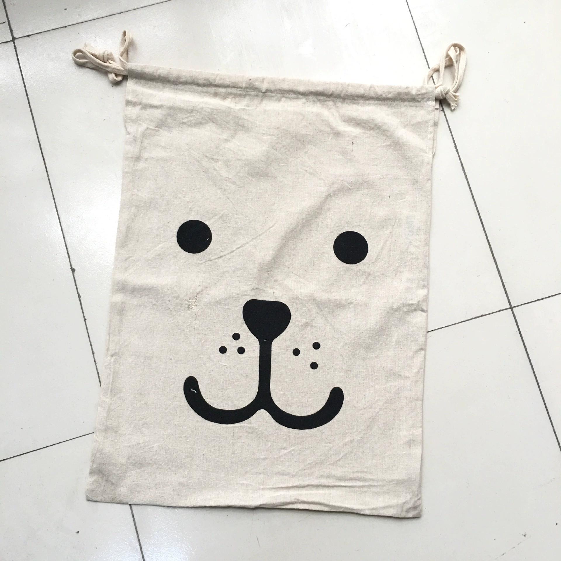 

New New Large Travel Bedroom Livingroom Storage Canvas Laundry Bag Hanging Drawstring Sack Storage чёрный