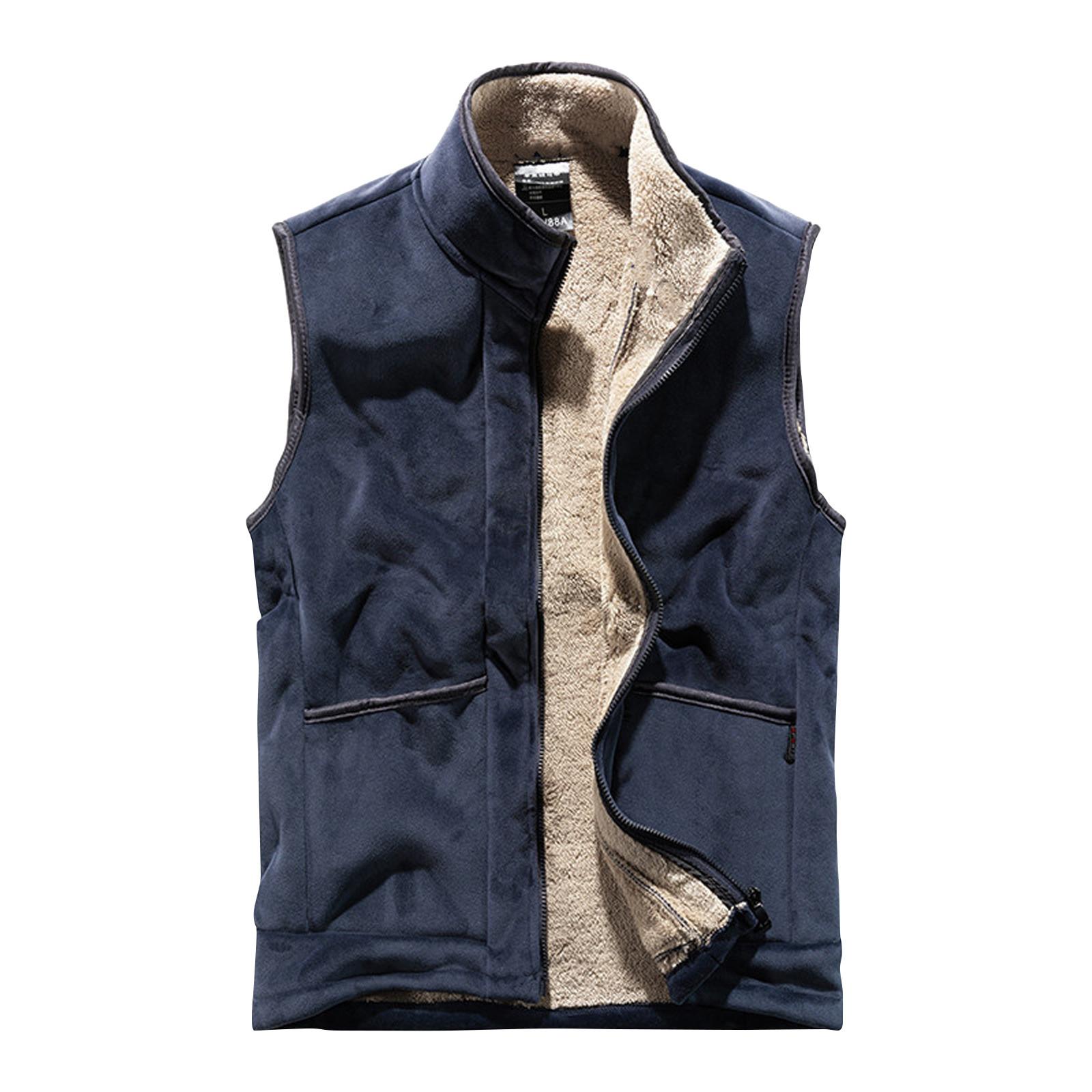Men S And Women S Lamb Velvet Vest Thickened Lamb Velvet Vest And Winter Plus Velvet Cotton Vest Winter Warm Outdoor Vest Thickened Sleeveless Jacket M