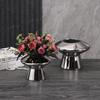 Silver Mushroom Ceramic Vase Geometric High-legged Flower Pot Flower Vase Terrarium Flowerpot Home Decoration Accessories