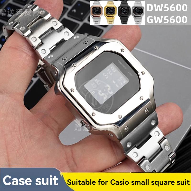 Modificação Personalizada Pulseira DW5600 Para Casio G-SHOCK DW-5600 GW-B5600 Caixa de Aço Inoxidável Pulseira de Relógio Corrente de Relógio Concha