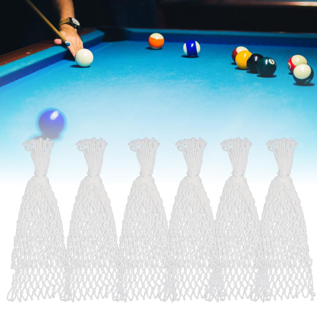 6PCS Billard Net Tasche Baumwolle Mesh Tasche Pool Weiß Langlebig Pool Tisch Zubehör