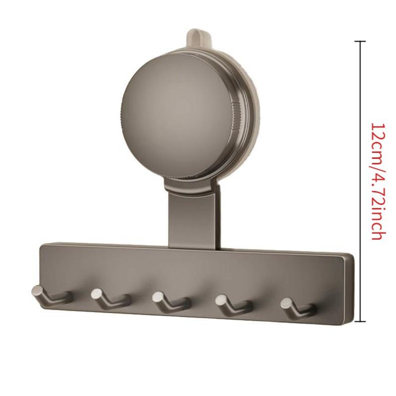 3/5 Hook Suction Cup Punch-Free Tiered Hooks,Bathroom and Toilet Over-the-Door Hooks, Kitchen Utensil Holder, Light Luxury Style
