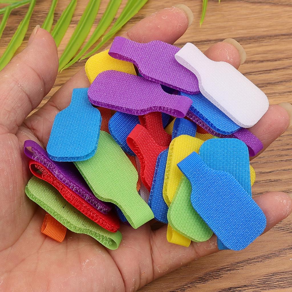 5-50Pcs Nylon Charging Data Cable Labels Strap Hook Loop Writable Wire Label For Electrical Line Organize Cord Office Cable Winder
