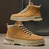 2026 Spring Autumn Men's Boots High Top British Style Casual Men's Shoes Outdoor Non-slip Wear-resistant Short Boot Botas Hombre