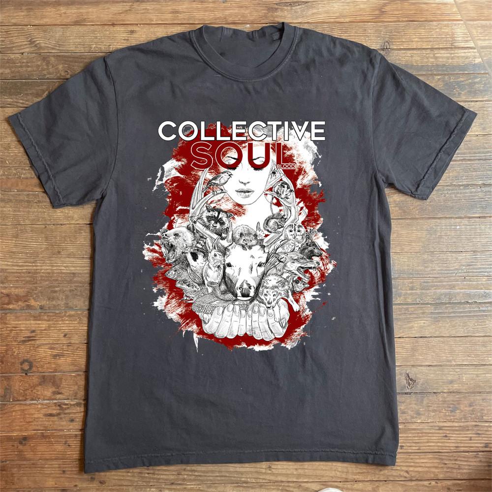 

Collective Soul Blood tee Sleeve Cotton Charcoal All Size Shirt BT02 Unisex T-Shirt XXXL