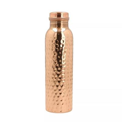 Kobber Vandflaske (900ML) - Håndlavet Banket Finish - Ayurvedisk Sundhed