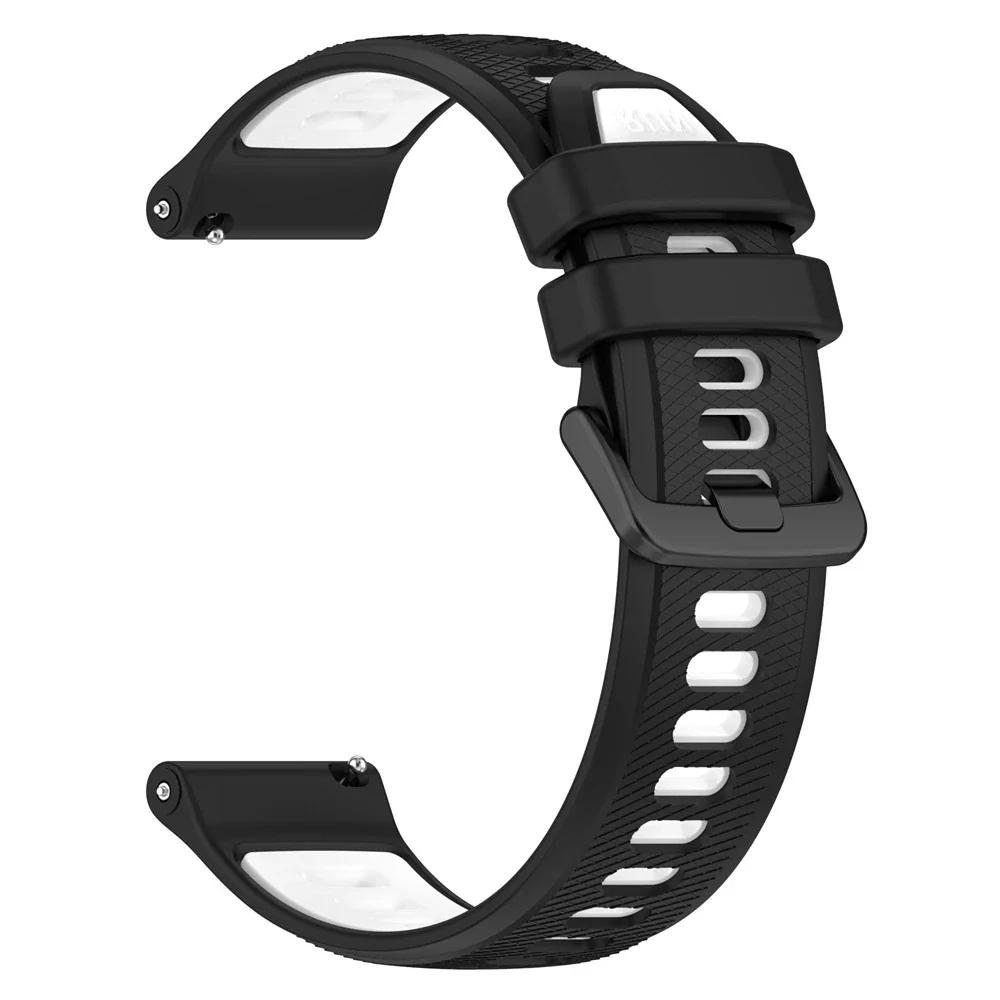 

22mm Watchbands For Samsung Galaxy Watch3 45mm/Gear S3 Classic Sports Bracelet For Samsung Galaxy Watch 46mm Silicone Soft Strap 1Pcs 22mm чорний білий колір