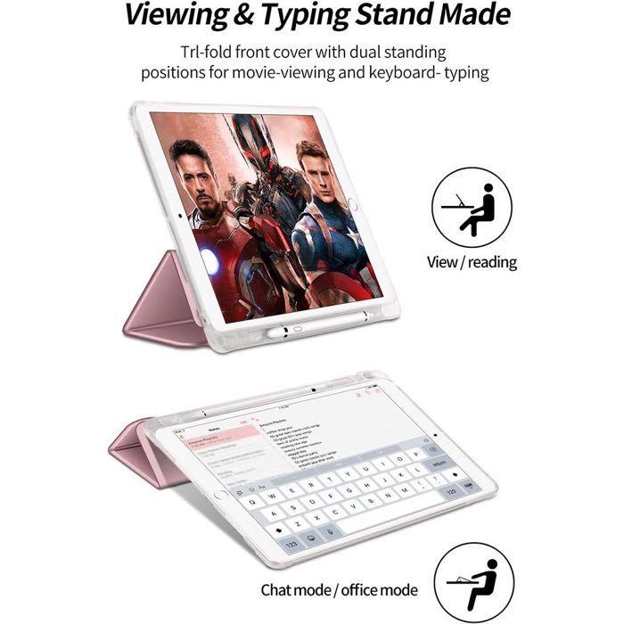 Coque + Verre Trempé - BOOLING - pour iPad 11" (A16) / 10,9" 10e Génération - Protection Renforcée - Rose - Porte-Stylet