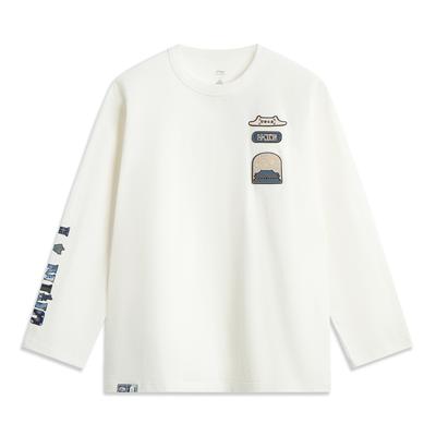 Li Ning X Verboden Stad Samenwerking Ruyi Serie CNY Dierenriemjaar Chinese Cultuur Sportmode Losse Ronde Hals Lange Mouw T-shirt AHSV703-1