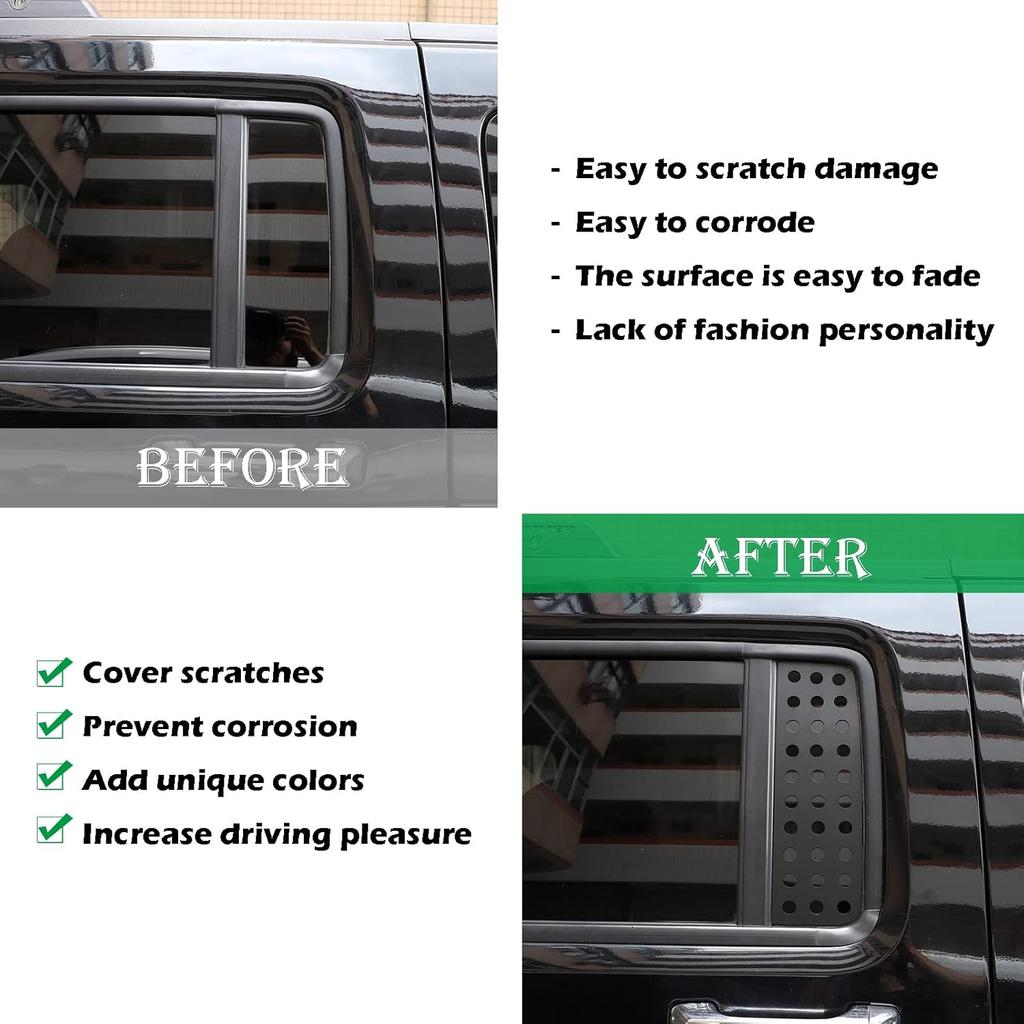 PIUGILH Car Rear Window Glass Panel Cover Decal, Car Rear Window Glass Panel Trim for Hummer H3 2005-2009, 2Pcs (Honeycomb Deco)