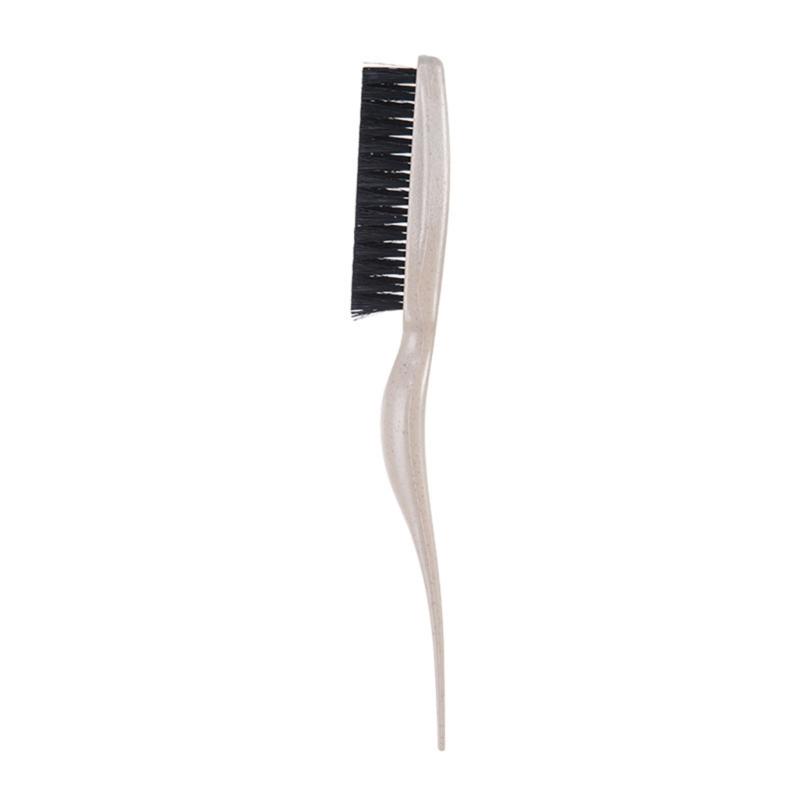 Nylon Bristles Teasing Hair Brush Slick Back Hair Brush with Rattail Pick Teasing Hairbrush for Sectioning and Parting