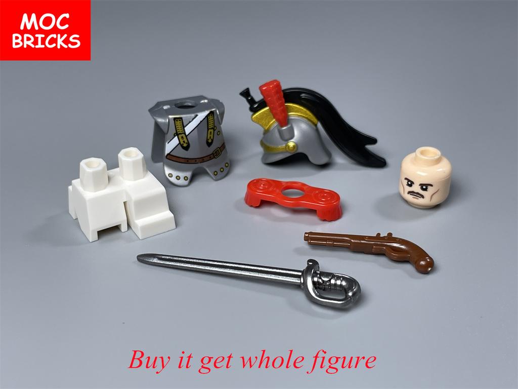 MOC Bricks Military Figures Napoleonic Wars Series Building Blocks Medieval French Dragoon British Soldiers Weapons Bricks Toys