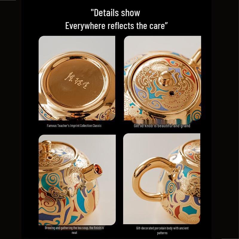 Dunhuang Gilt Crystal Porcelain Tea Set