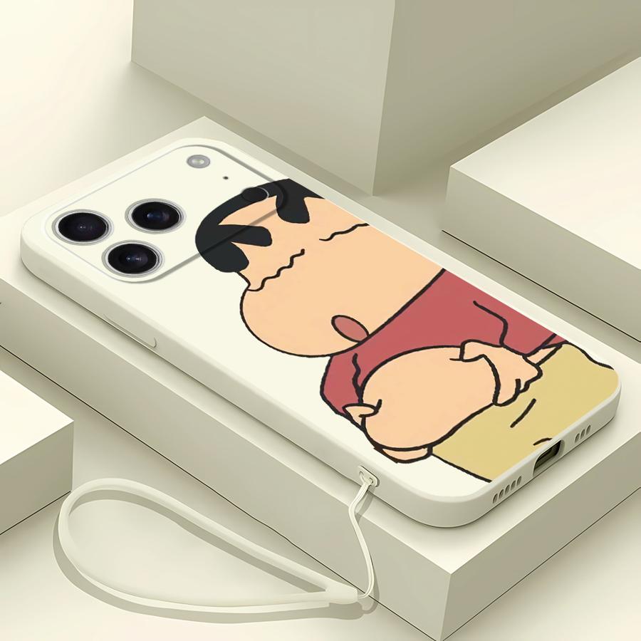 Cute Crayon Shin-chan Case for Apple iPhone 17 Pro Max 12 Plus 16 XS XR 15 7 8 Air 13 Mini 11 Phone Cover