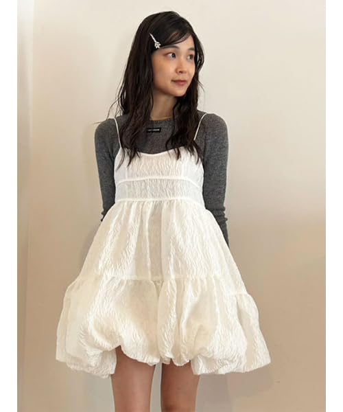 Sheer Jacquard Mini Dress LWFO255033WHTF